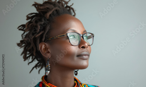 Embrace the vibrant spirit and infectious laughter of an African American senior woman, whose timeless charm and magnetic personality light up every room she enters