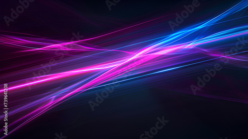 Dynamic blue and purple stage lights cut through theatrical smoke in a dark setting, creating an energetic atmosphere. 