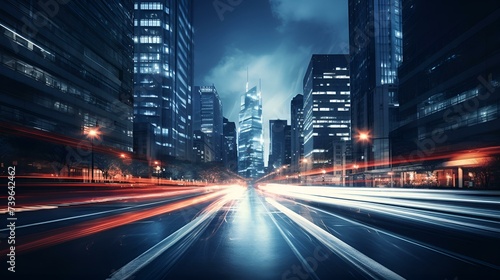 Time lapse photography of vehicle lights at night in city  © Asif