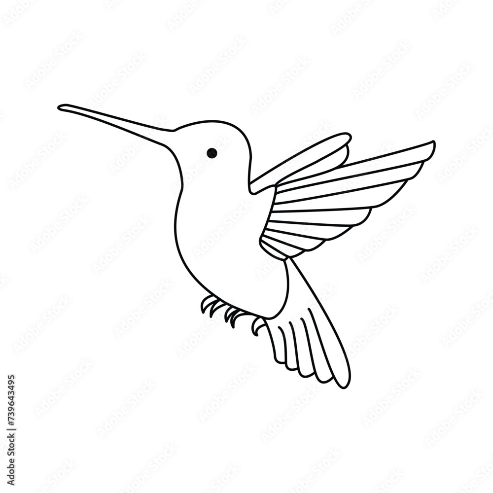 hummingbird single continuous one line out line vector art drawing and tattoo design hummingbird single continuous one line out line vector art drawing and tattoo design