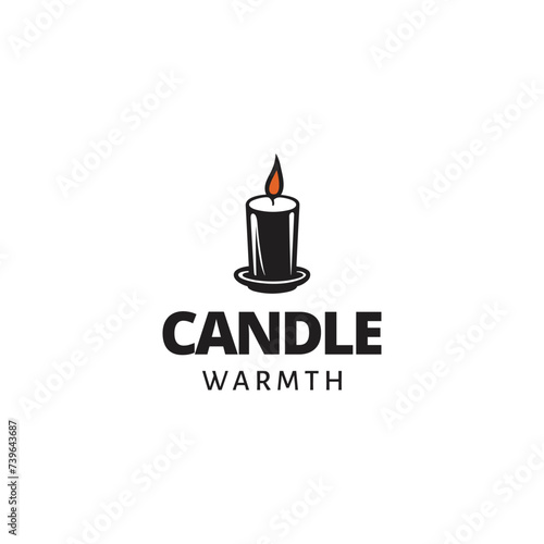 Melted candle logo template vector illustration
