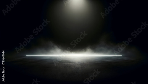 Stadium light with fog, subtly obscured by the mist and illuminated by the stadium light