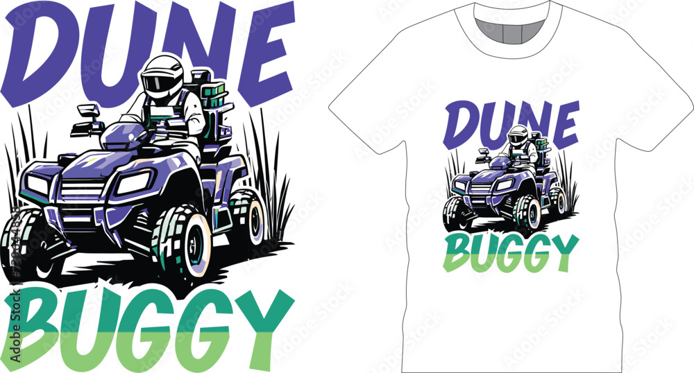 dune buggy t shirt  Logo Racing sport vector illustration template. perfect for t shirt, team club logo, merchandise and ATV Race competition event logo.