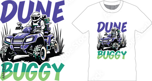 dune buggy t shirt  Logo Racing sport vector illustration template. perfect for t shirt, team club logo, merchandise and ATV Race competition event logo.