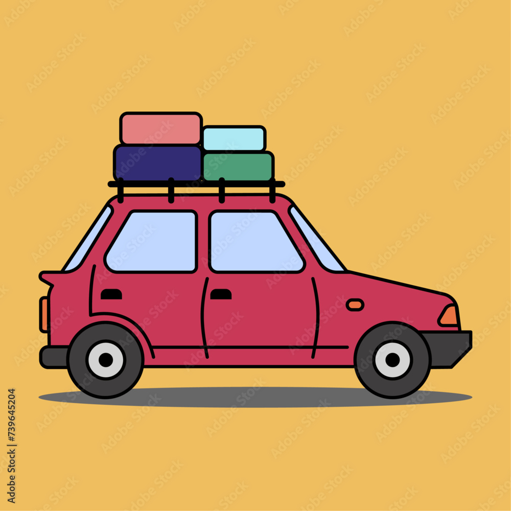 Cartoon Travel Car Cartoon Travel Car