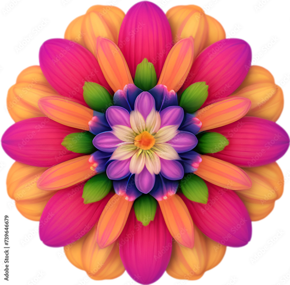 Flower icon, close-up of a cute colorful flower icon. Flower icon, close-up of a cute colorful flower icon.