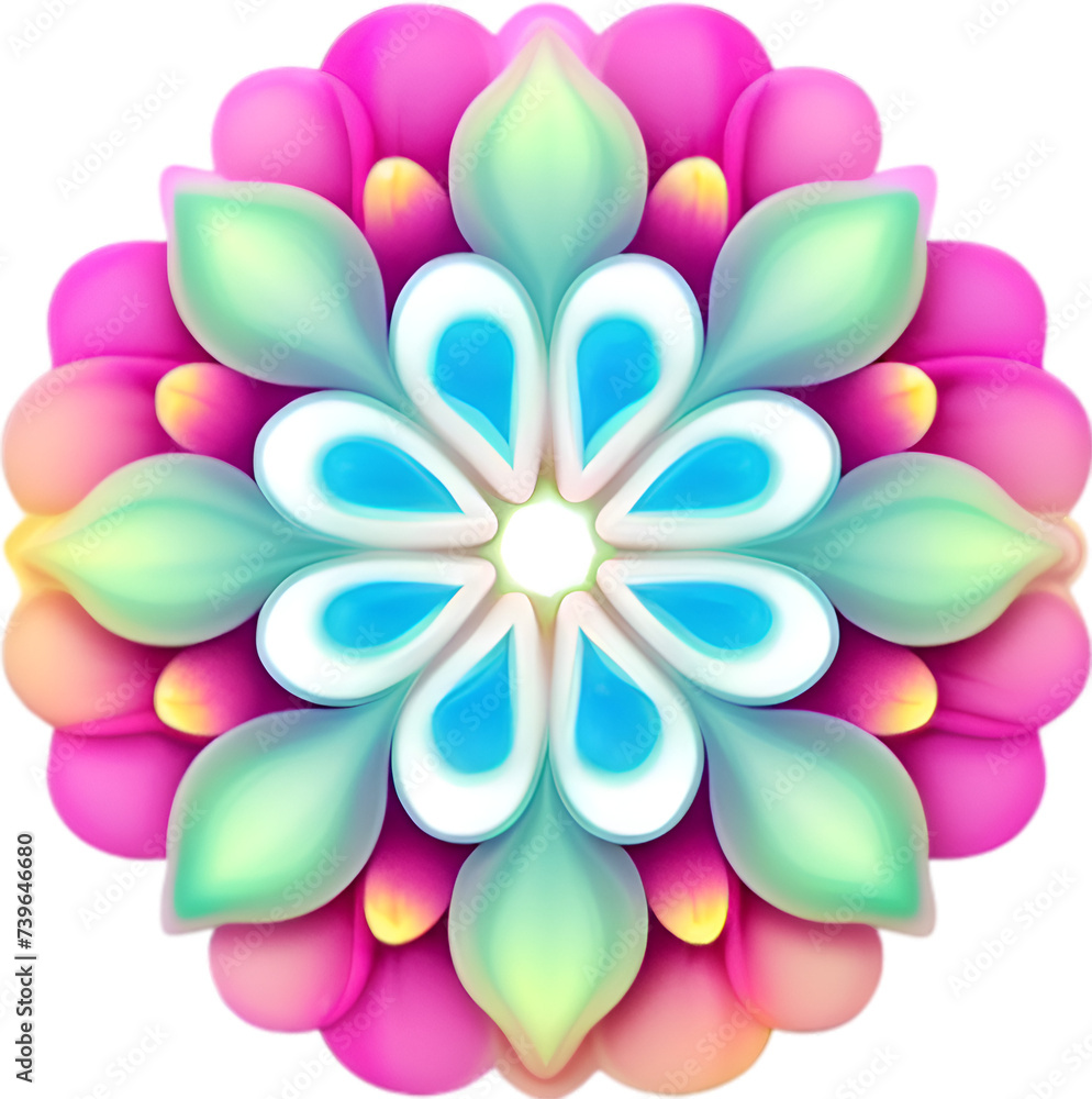 Flower icon, close-up of a cute colorful flower icon. Flower icon, close-up of a cute colorful flower icon.