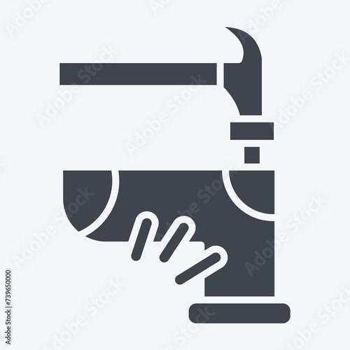 Icon Assembly. related to Shoemaker symbol. glyph style. simple design editable. simple illustration