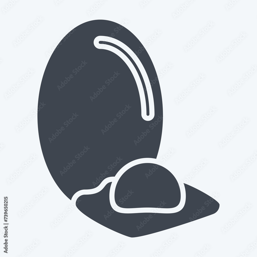 Icon Egg. related to Vegan symbol. glyph style. simple design editable. simple illustration Icon Egg. related to Vegan symbol. glyph style. simple design editable. simple illustration