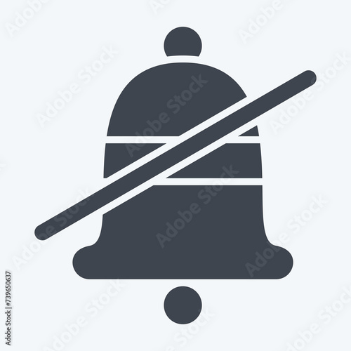 Icon Bell 2. related to Ring symbol. glyph style. simple design editable. simple illustration