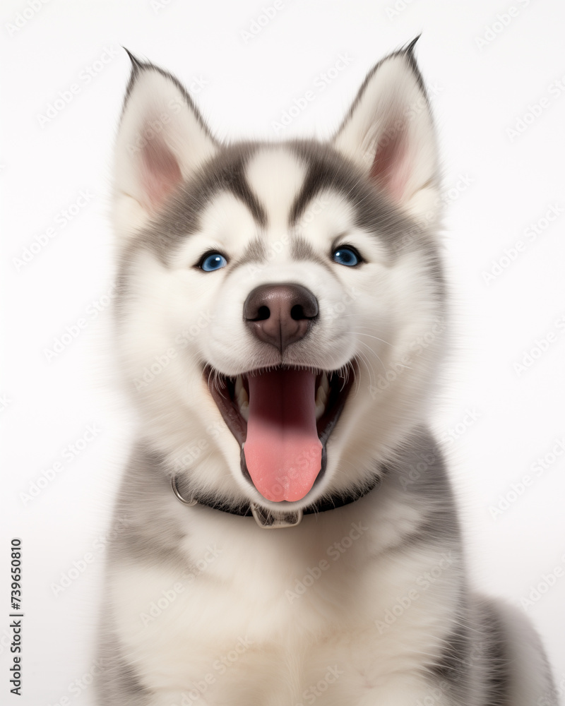 siberian husky puppy playful happy portraits photo half body
