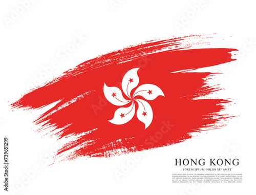 Flag of Hong Kong, brush stroke background