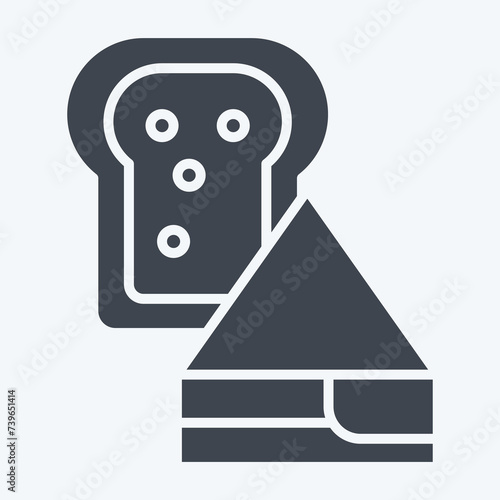 Icon Sandwich. related to Fast Food symbol. glyph style. simple design editable. simple illustration