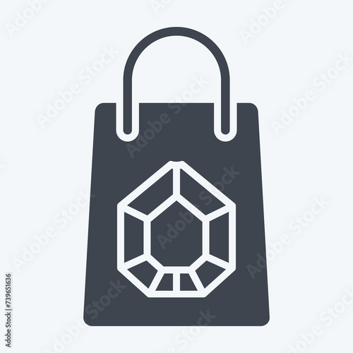 Icon Shopping Bag. related to Jewelry symbol. glyph style. simple design editable. simple illustration