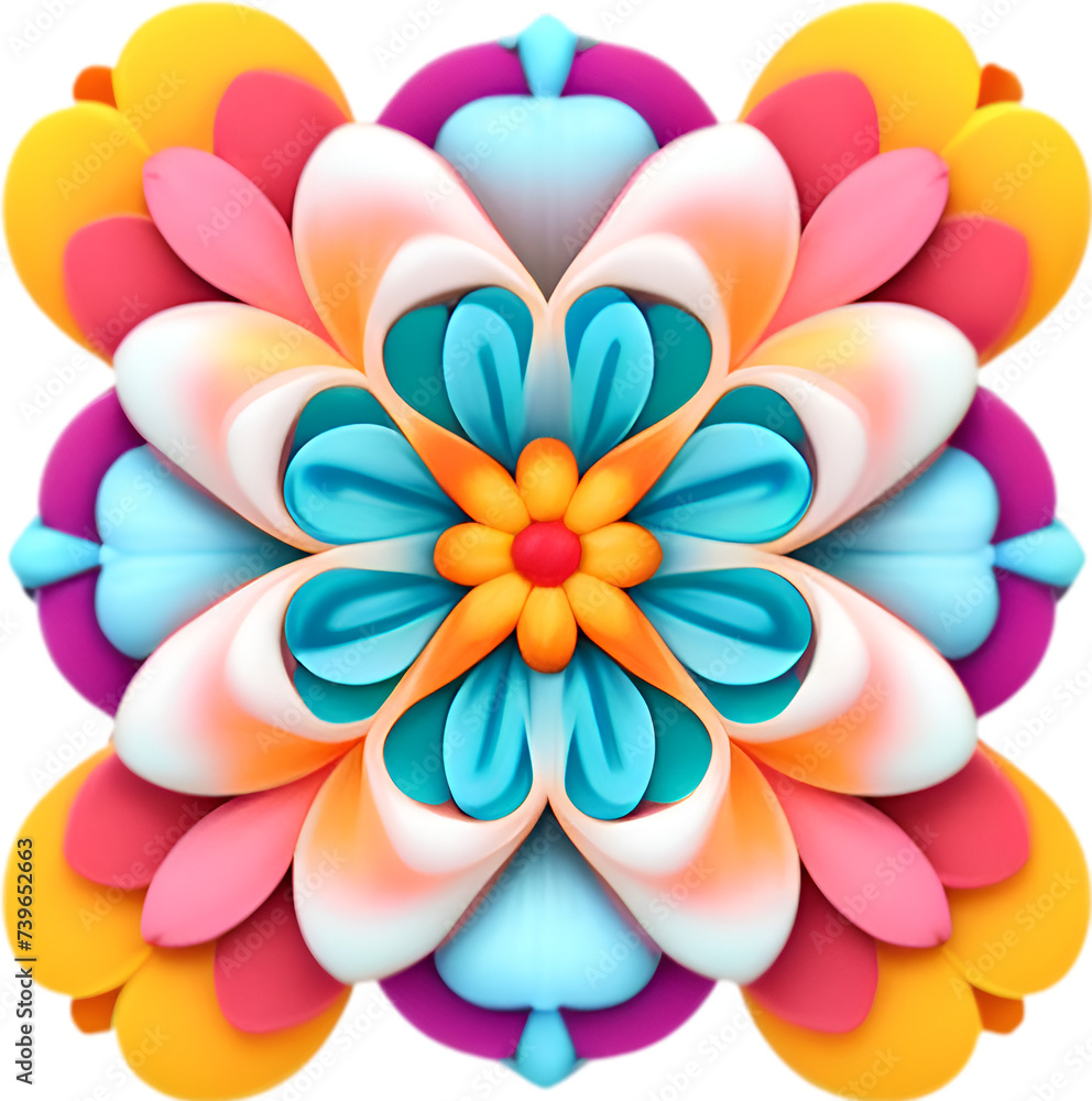 Flower icon, close-up of a cute colorful flower icon. Flower icon, close-up of a cute colorful flower icon.
