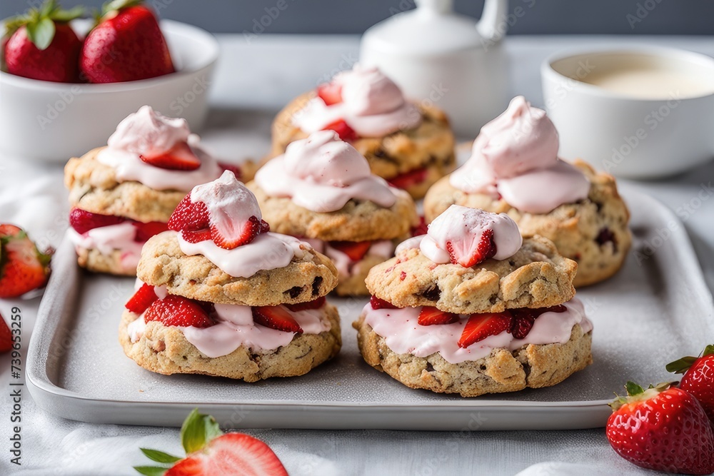 Strawberry Scones with Clotted Cream Strawberry Scones with Clotted Cream
