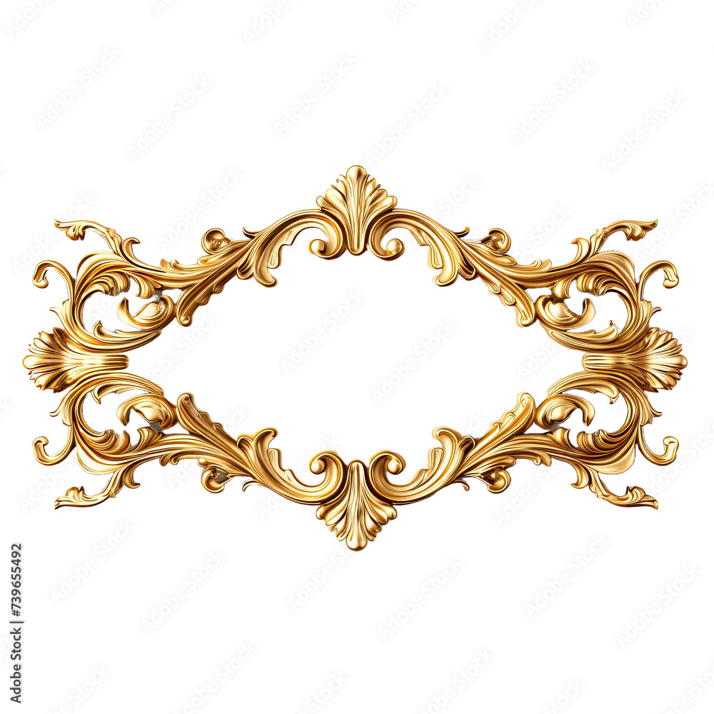 Gilded Metal Elegance Golden Banner Isolated on white Background Gilded Metal Elegance Golden Banner Isolated on white Background