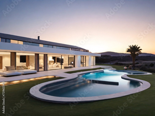 luxurious villa with pool and large garden © Victor Photo Stock