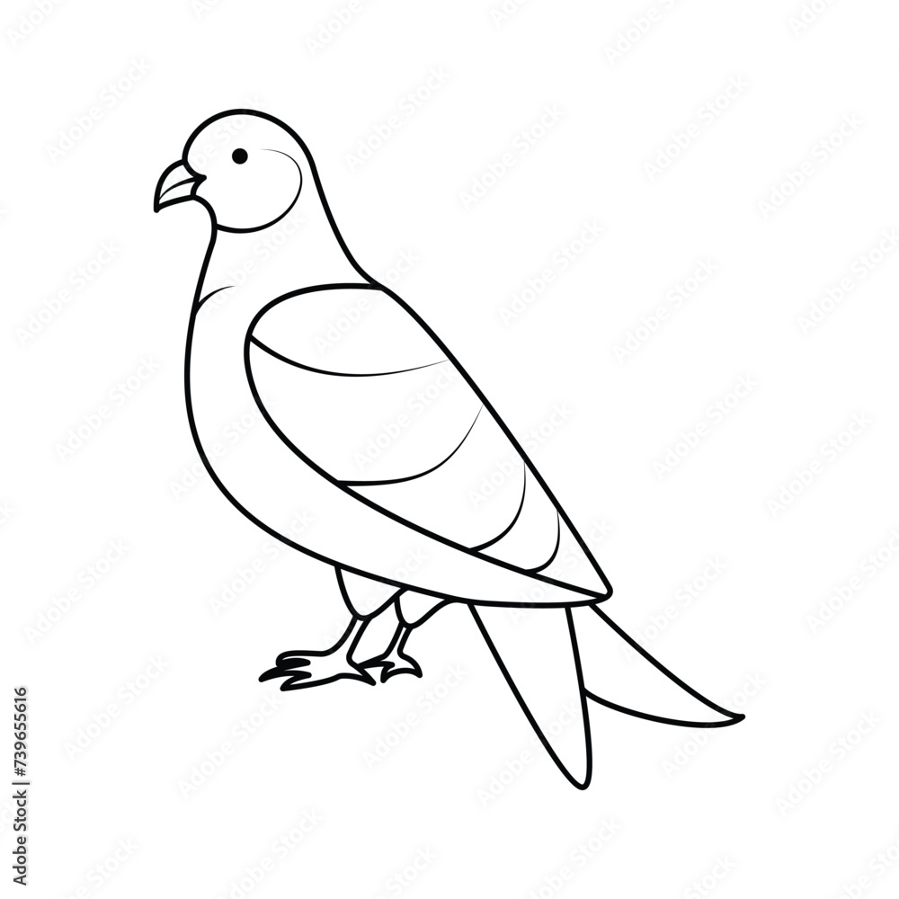 Pigean single continuous one line out line vector art drawing and tattoo design Pigean single continuous one line out line vector art drawing and tattoo design