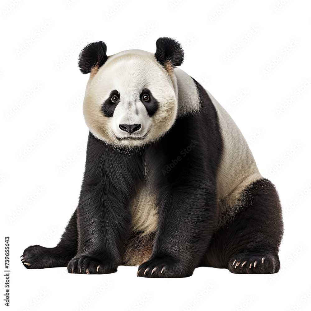 Naklejka premium Giant panda bear isolated on white background