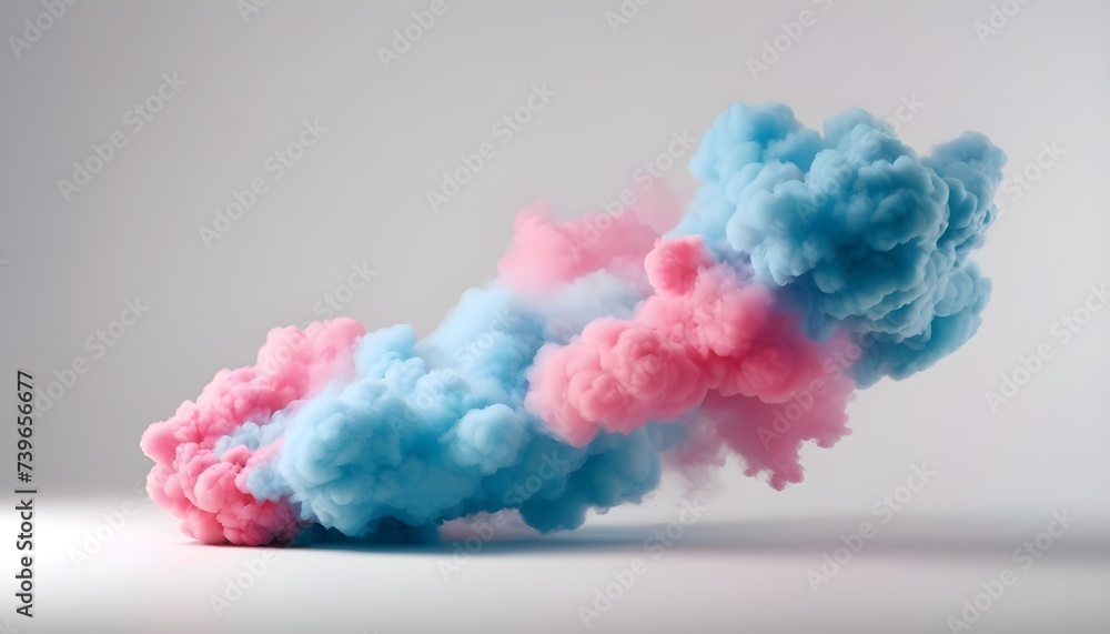 light pink and light blue smoke disperse on white background light pink and light blue smoke disperse on white background