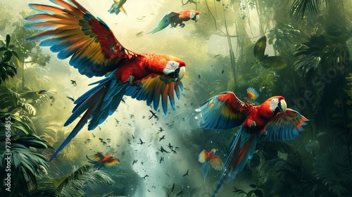 Colorful Parrots: Vibrant Images of Exotic Avian Beauties photo