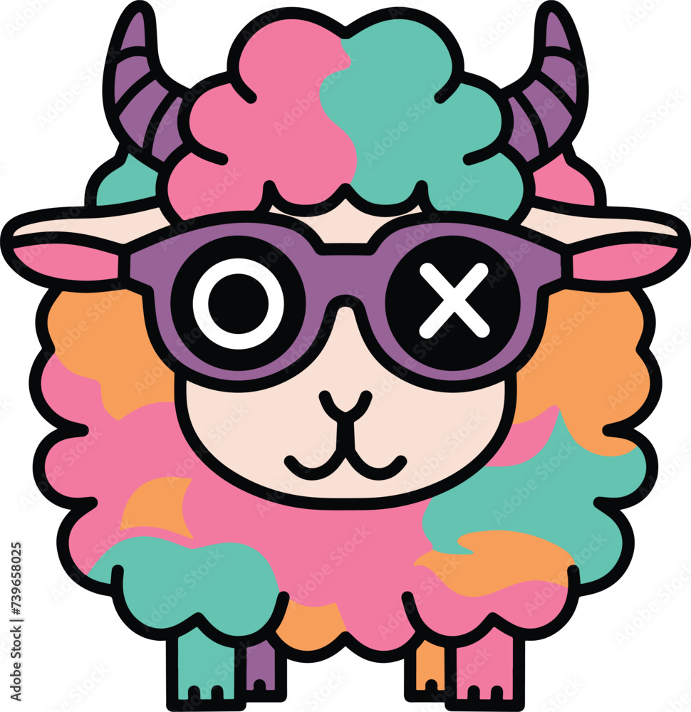 Cute sheep design logo