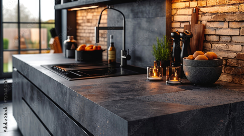 Witness the transformation of a plain concrete slab into a chic and contemporary countertop with the use of specialized tools and techniques.