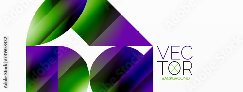 Serene gradient template. Circles and triangles mingle in minimalist perfection. Gentle fusion of forms and hues creates balanced yet captivating backdrop, embodying modern sophistication