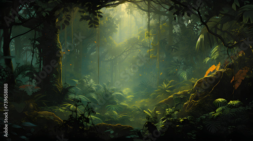 Embrace of the Tropical Forest: An Enchanting Glimpse into Dense Jungle Life © Celia
