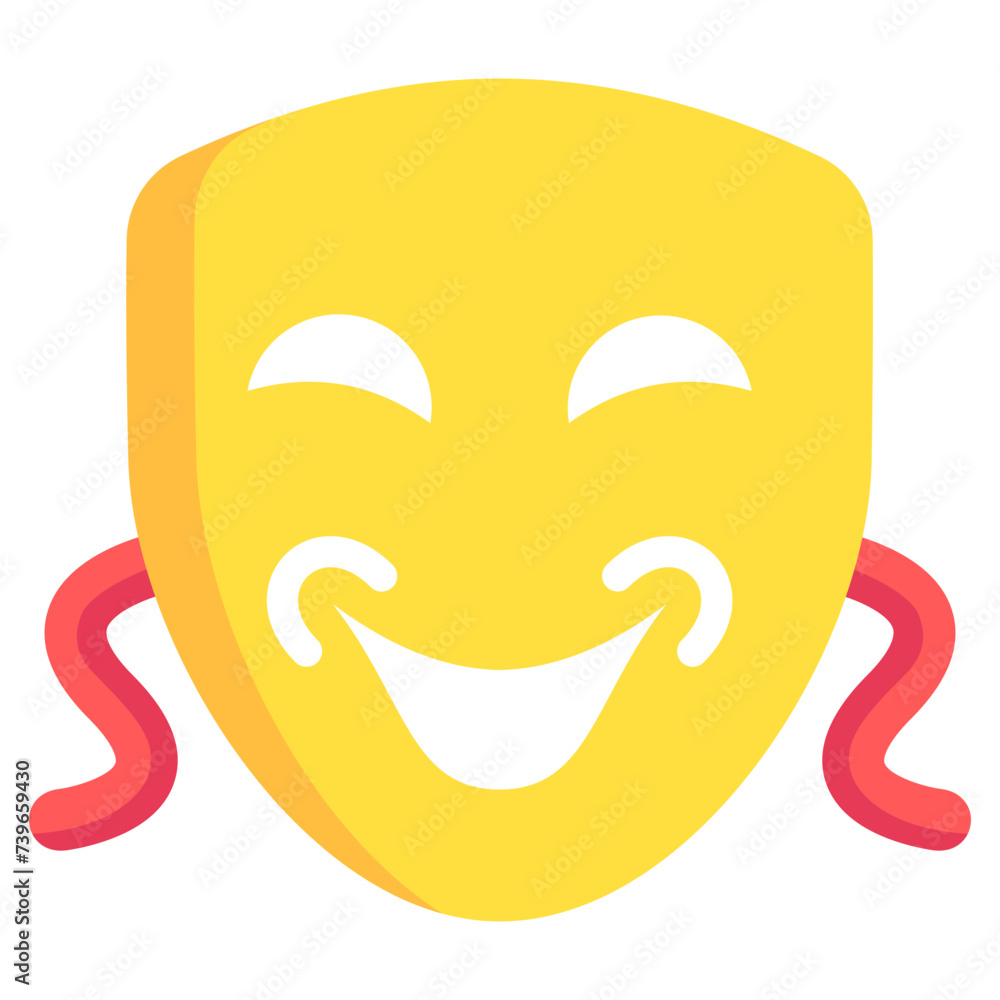 Obraz premium Laughing Mask multi color icon, related to carnival, festival theme, best for UI, UX kit, web and app development. 