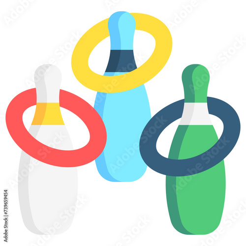 Ring Toss multi color icon, related to carnival, festival theme, best for UI, UX kit, web and app development.	