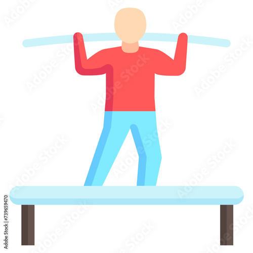 Tightrope Walker multi color icon, related to carnival, festival theme, best for UI, UX kit, web and app development.	