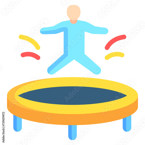 Trampoline Flips multi color icon, related to carnival, festival theme, best for UI, UX kit, web and app development.	