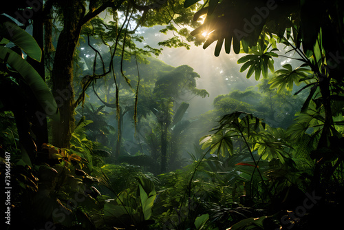 Embrace of the Tropical Forest: An Enchanting Glimpse into Dense Jungle Life © Celia