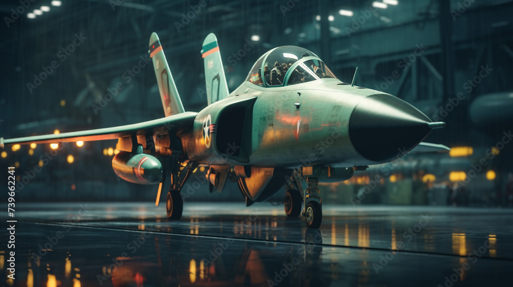 Obraz premium aircraft at night