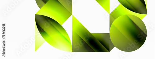 Serene gradient template. Circles and triangles mingle in minimalist perfection. Gentle fusion of forms and hues creates balanced yet captivating backdrop, embodying modern sophistication