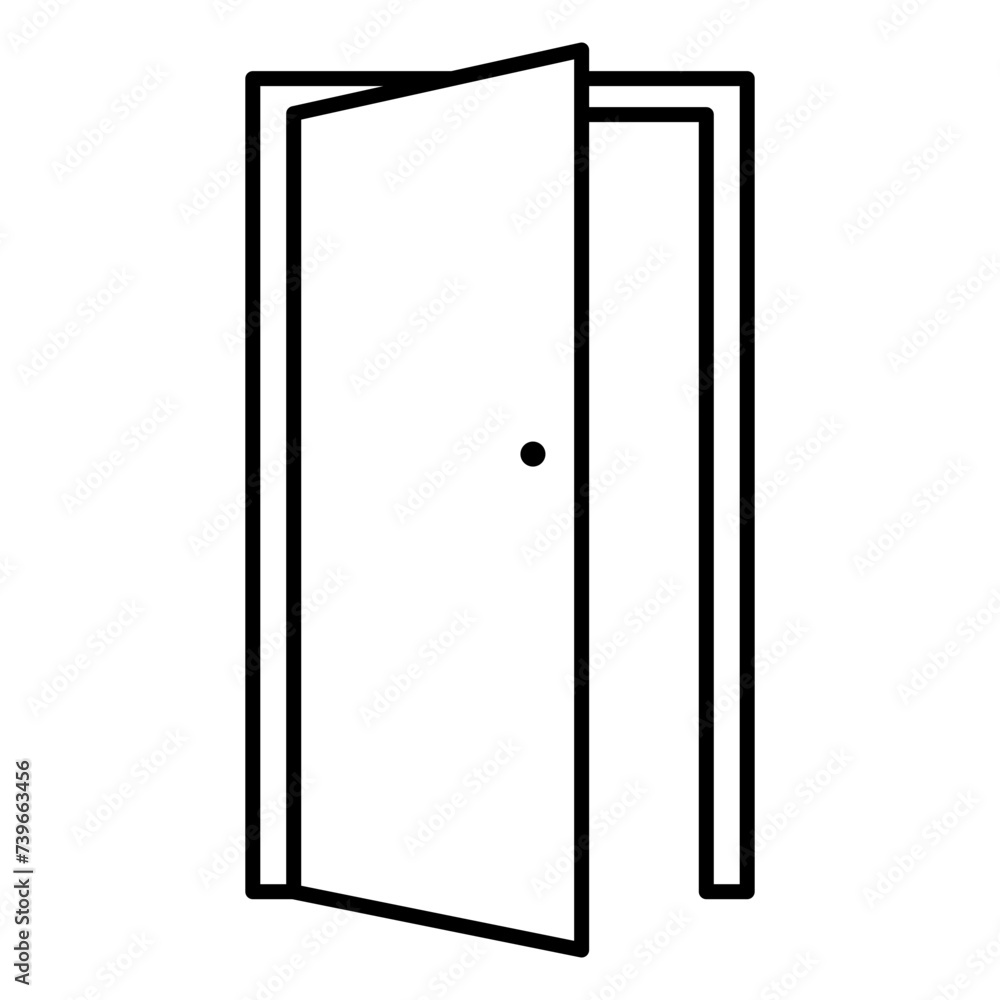 Illustration of Opened Door design Line Icon Illustration of Opened Door design Line Icon