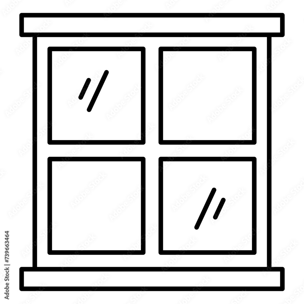 Illustration of Window design Line Icon Illustration of Window design Line Icon