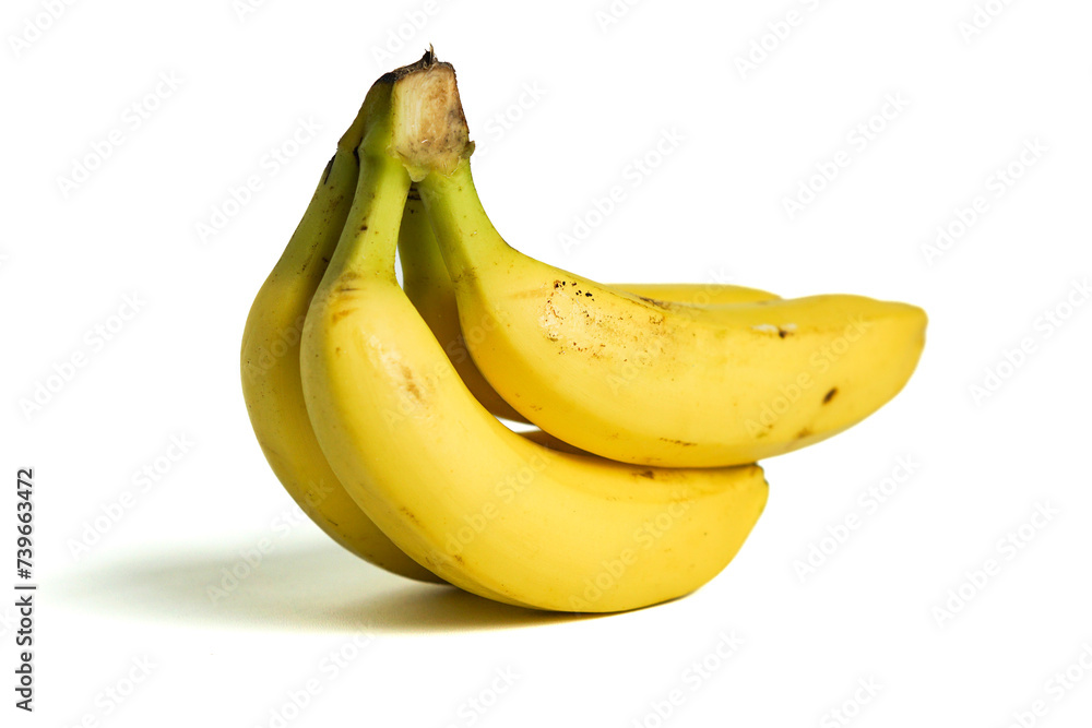 close-up portrait of a group of bananas isolated on a white background close-up portrait of a group of bananas isolated on a white background