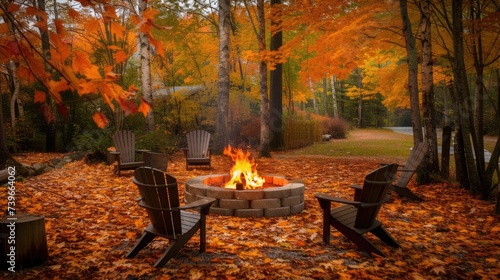 a picturesque scene of an inviting fire pit area