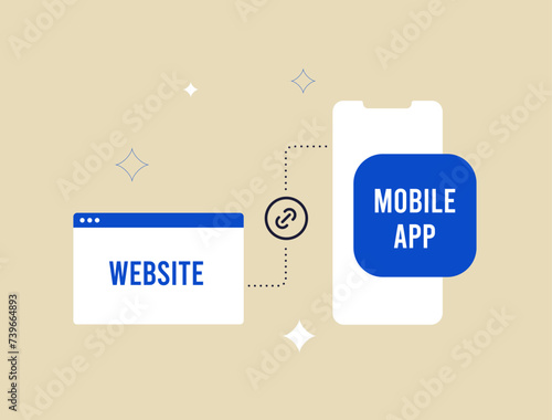 Universal Links seamlessly navigate users to mobile app or website content, ensuring consistent access regardless of app installation, enhancing user experience. Isolated vector illustration
