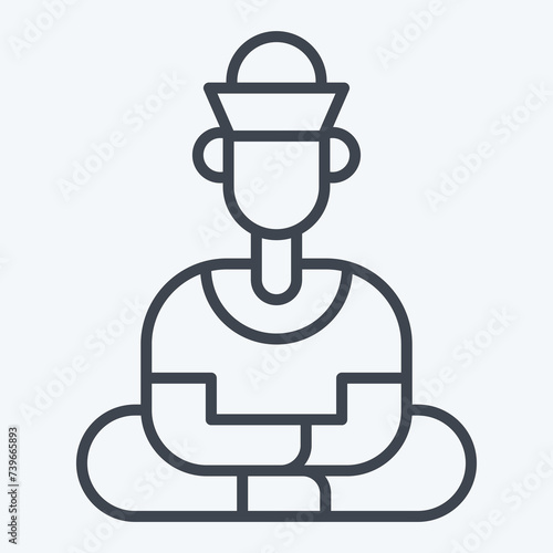 Icon Sculpture. related to Cambodia symbol. line style. simple design editable. simple illustration