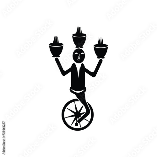 Monkey, animal training, juggling icon