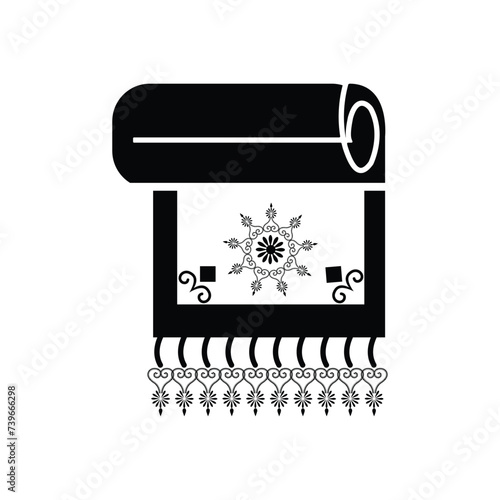 Pile carpet, prayer mat, prayer rug icon
