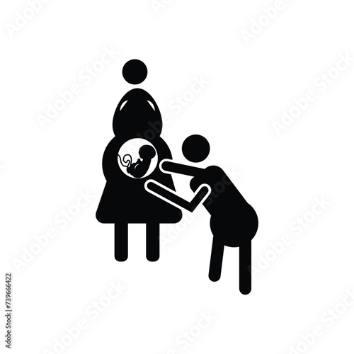 Pregnant, dad, family icon