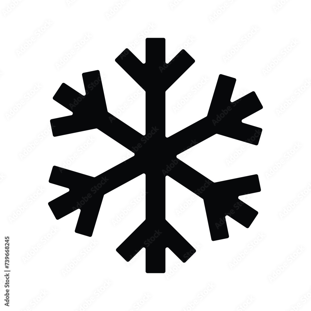 Snowflake icon. Christmas and winter theme. Simple snow flat black illustration on white background. EPS 10 Snowflake icon. Christmas and winter theme. Simple snow flat black illustration on white background. EPS 10