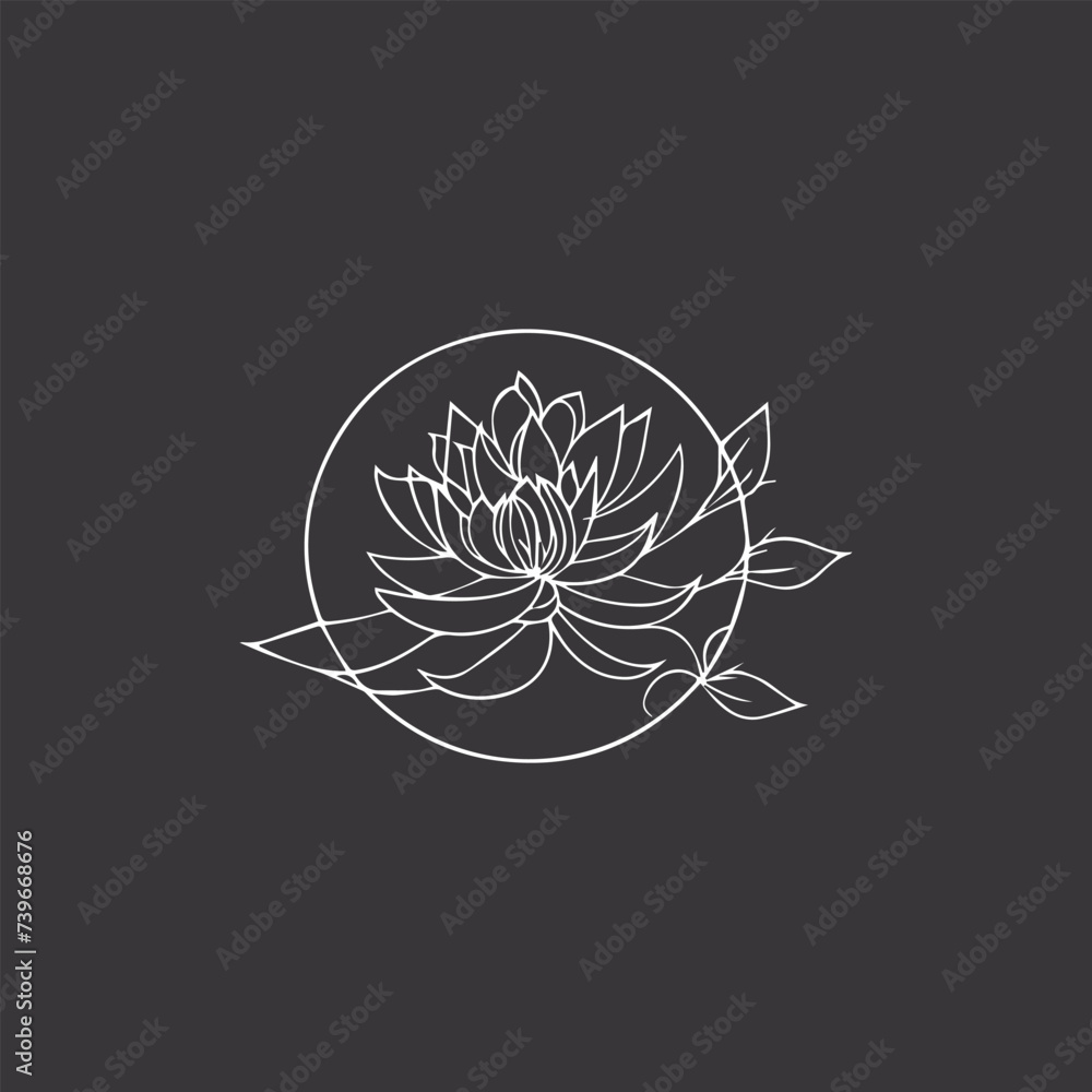 Obraz premium Stylized lotus flowers. Vector illustration.