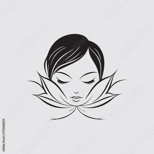 Stylized lotus flowers. Vector illustration.