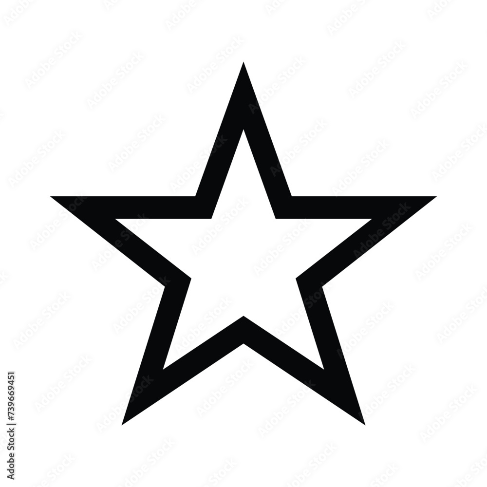 Star icon vector line art. Classic rank isolated. Trendy flat favorite design. Star web site pictogram, mobile app. Logo illustration. Eps10.
